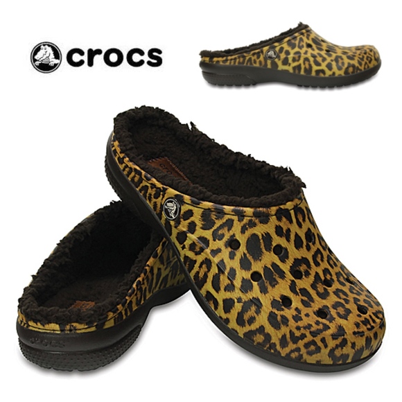 cheetah crocs with fur